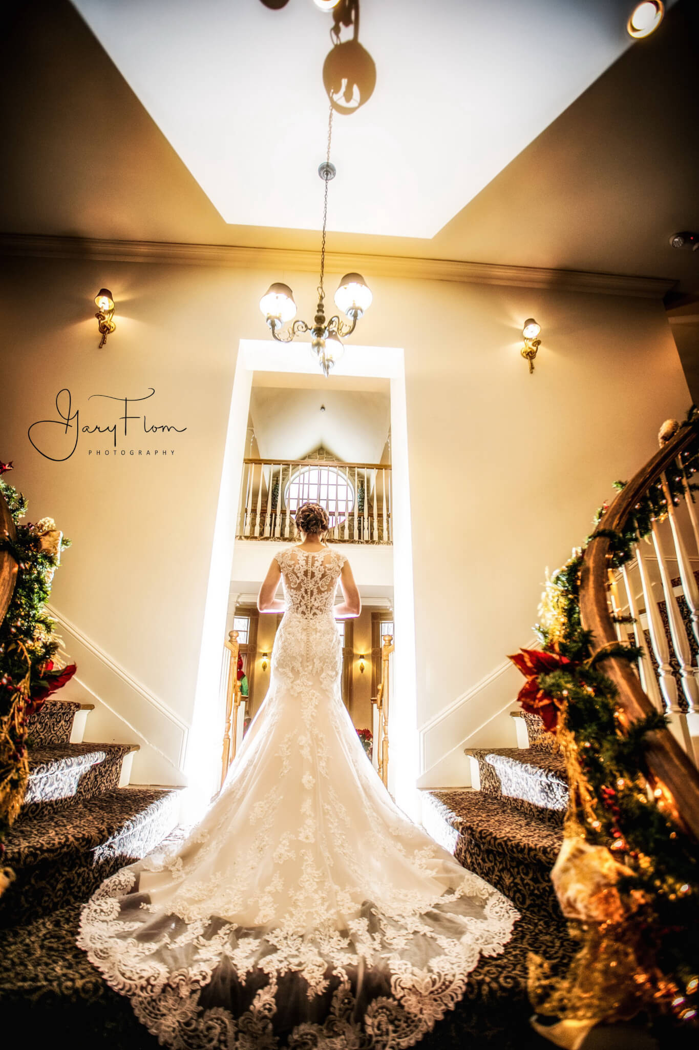 Bride on Main Staircase